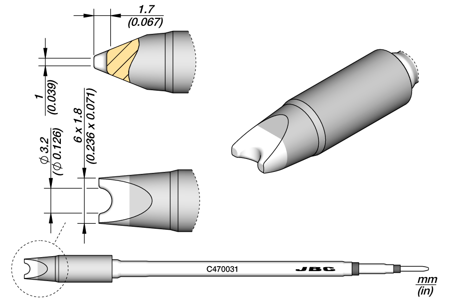 C470031 - Pin / Connector Cartridge Ø 3.2